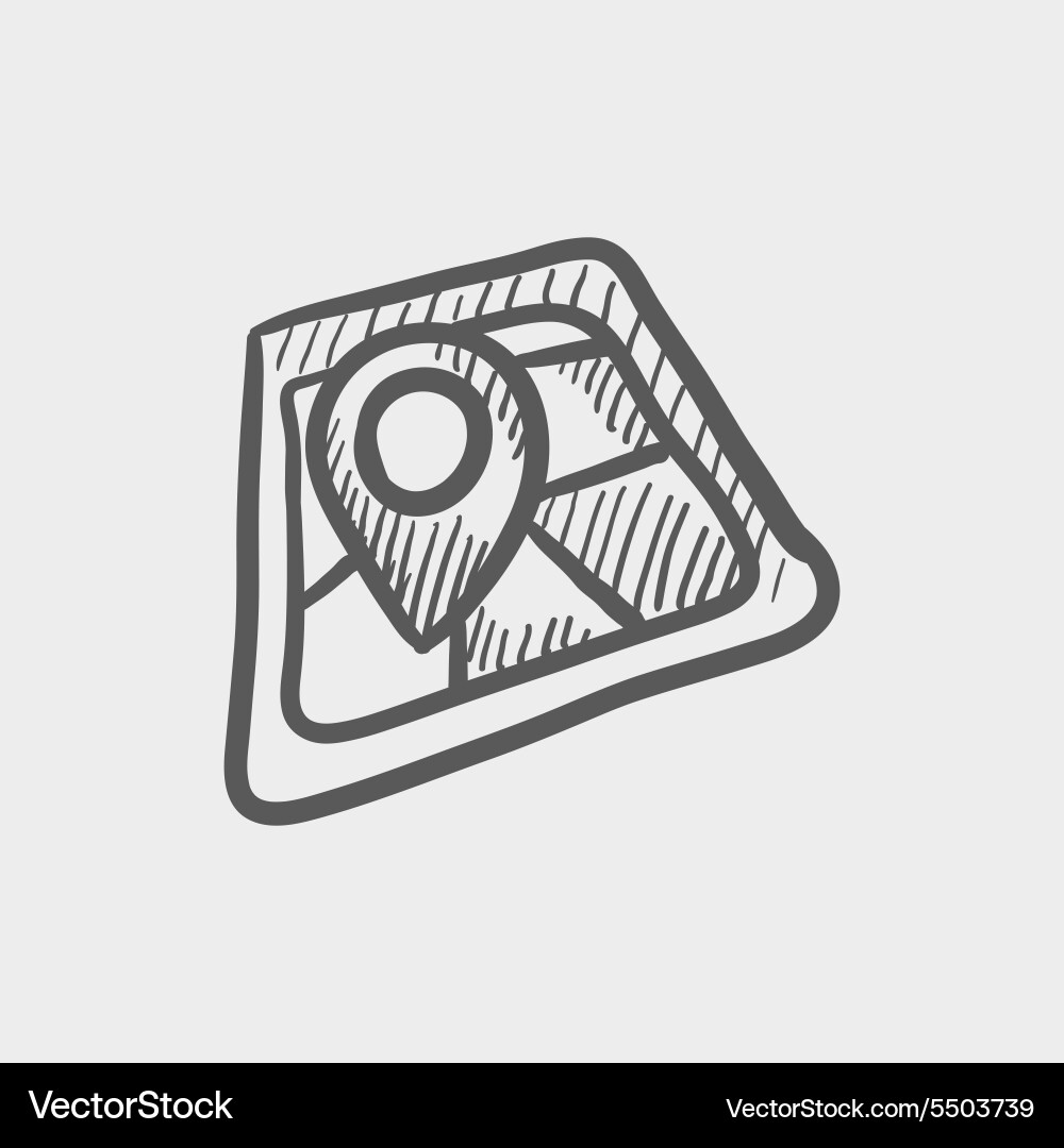 Map pointer house sketch icon Vector Image