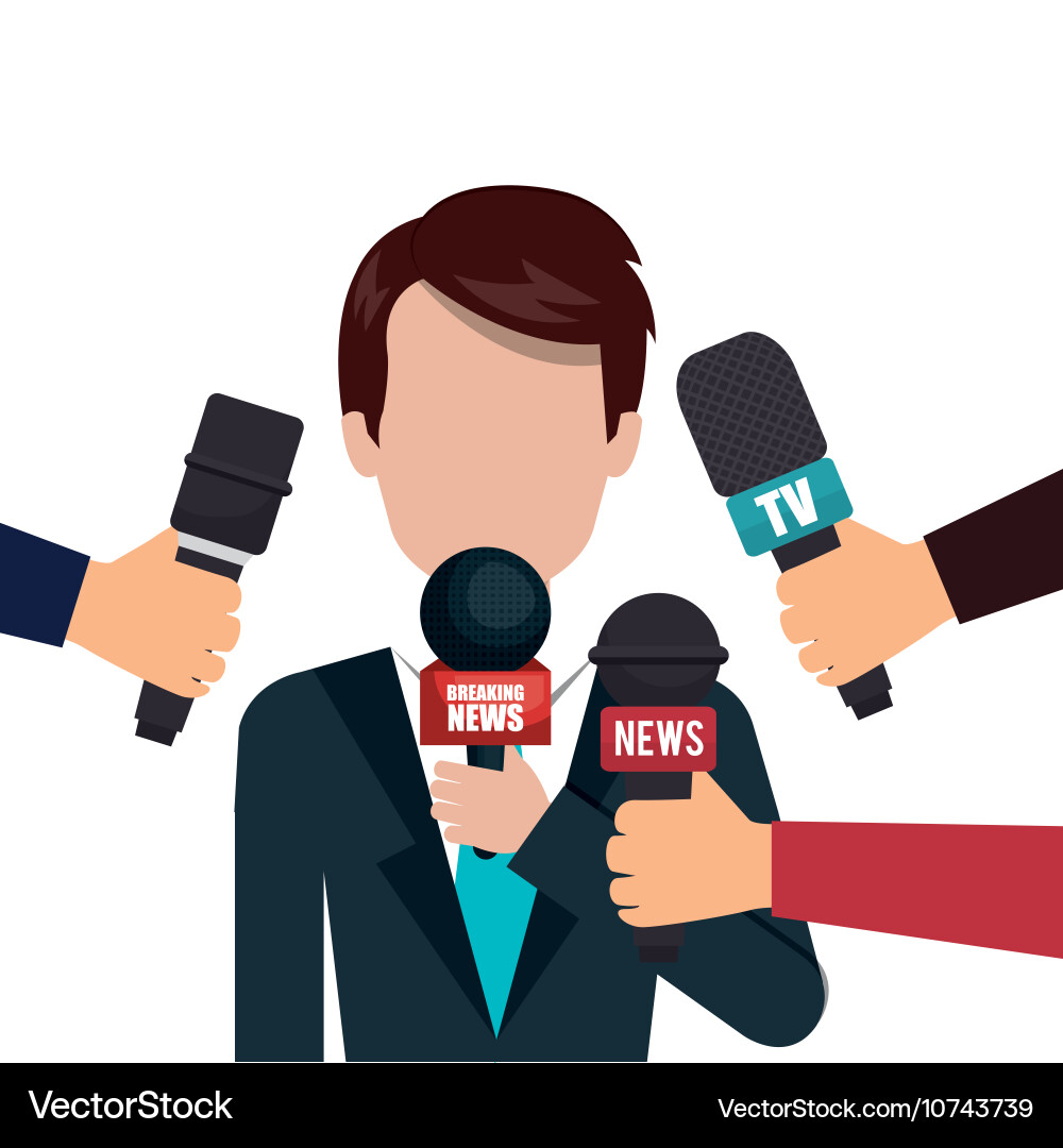 Microphone Interview Character vector image