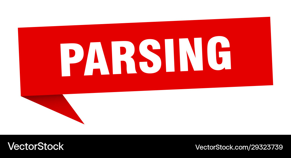 Parsing speech bubble ribbon sign Vector Image