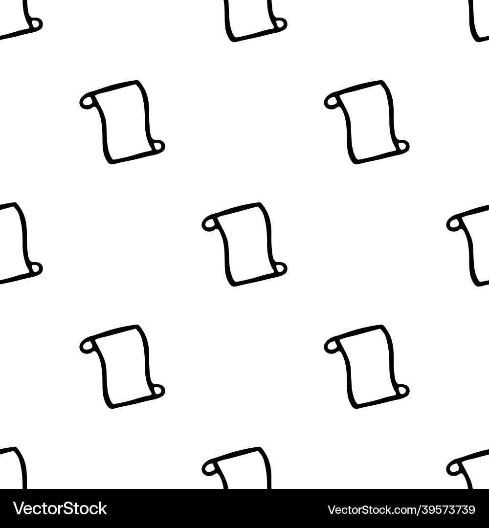 Seamless pattern with hand drawn scroll doodle Vector Image