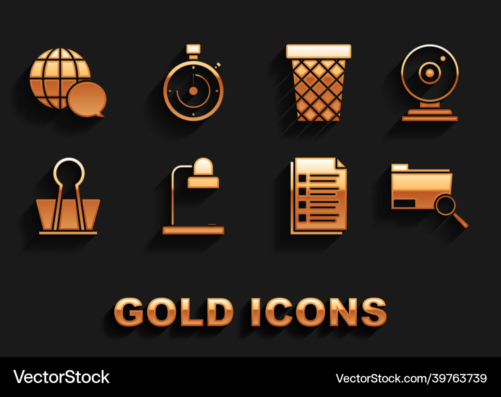 Set table lamp web camera search concept vector image
