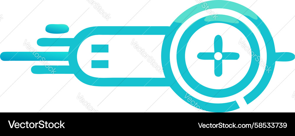 Tech Plus Sign Gradient Icon Vector Image