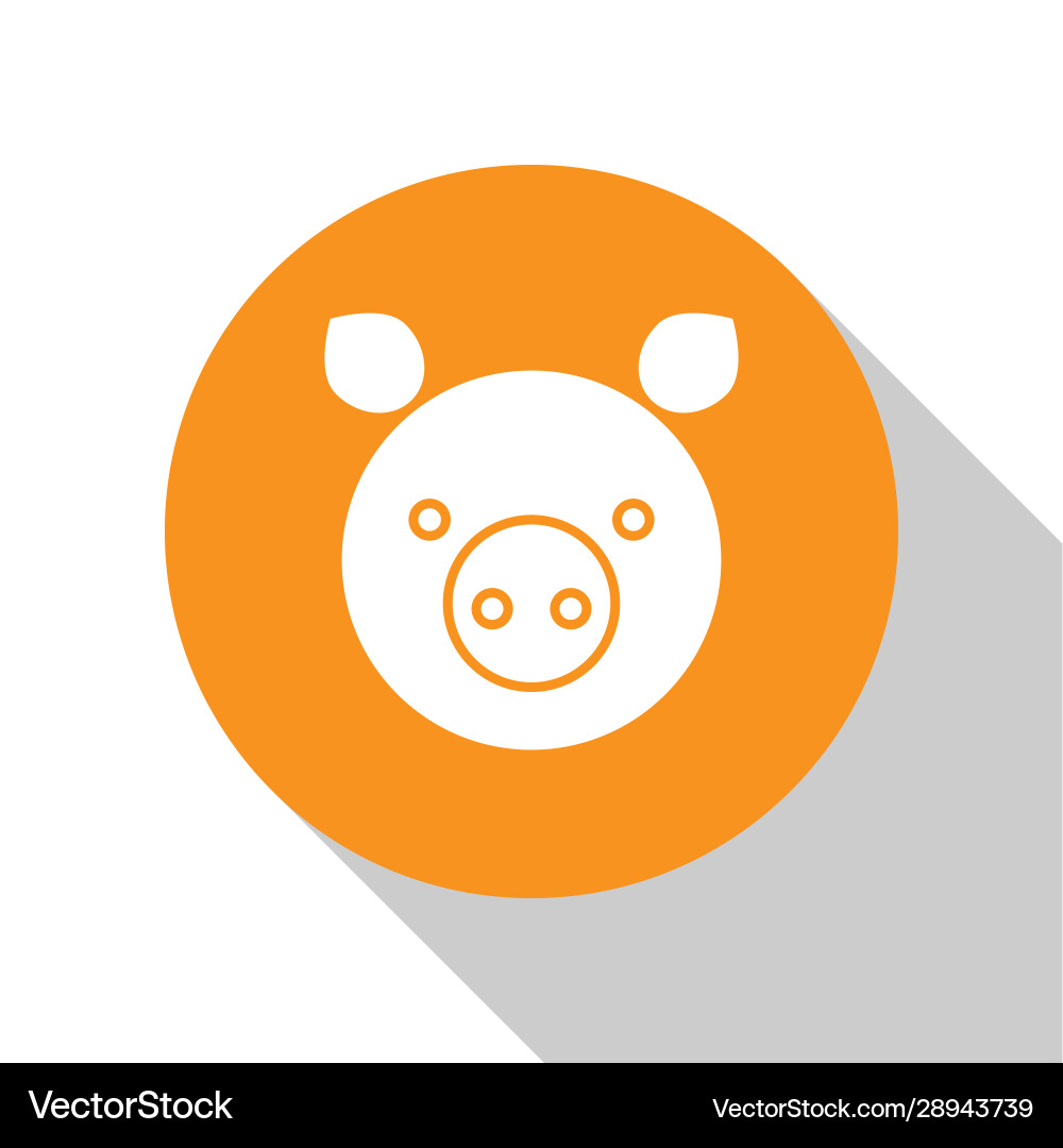 White pig zodiac sign icon isolated on White pig zodiac sign icon isolated on vector image
