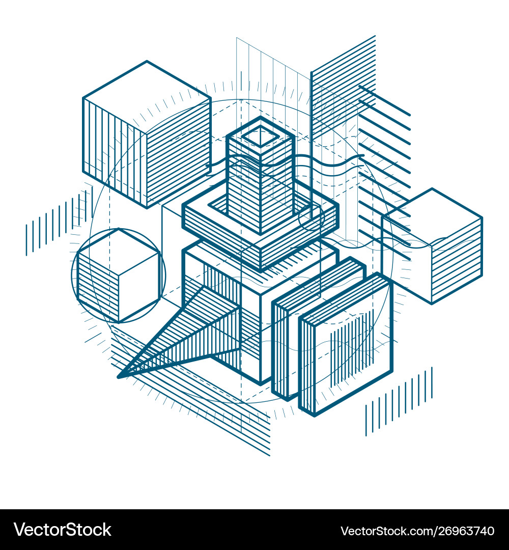 Abstract isometrics background 3d layout Abstract isometrics background 3d layout vector image