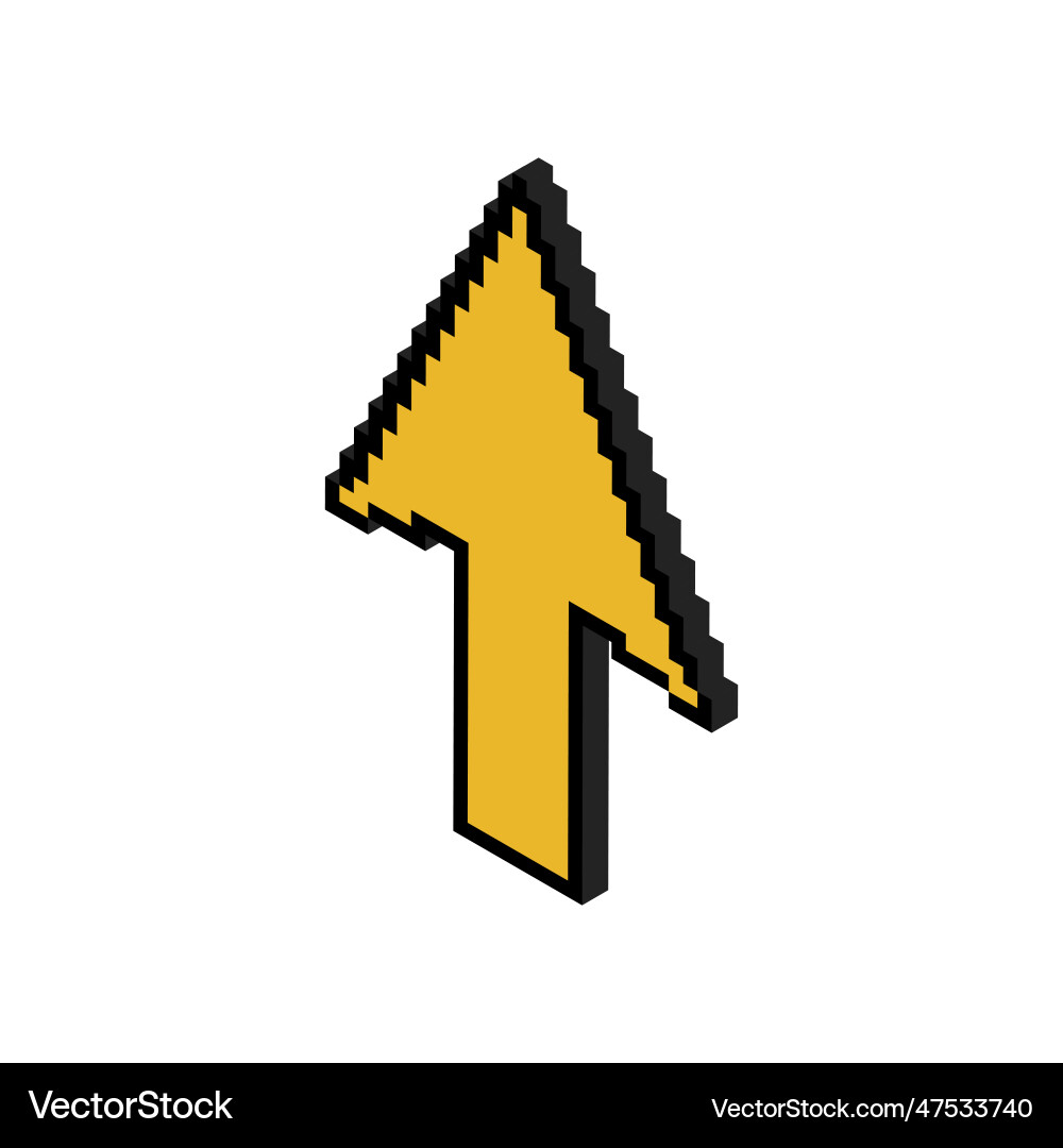 Arrow isometric pixel icon web cursor click mouse Arrow isometric pixel icon web cursor click mouse vector image