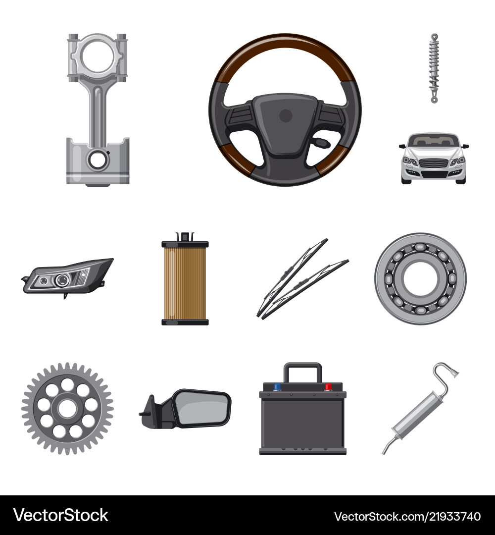 Auto and part icon set Auto and part icon set vector image