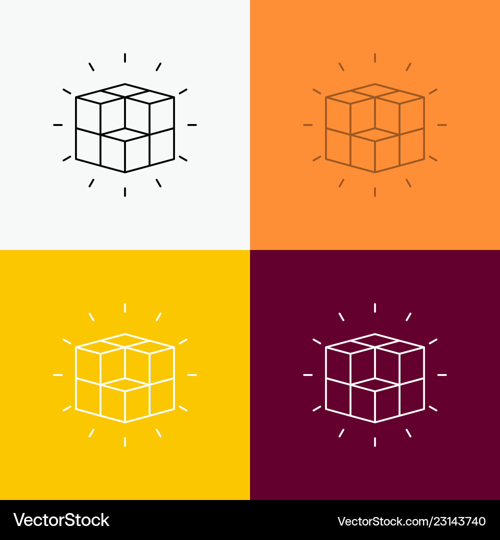 Box labyrinth puzzle solution cube icon over Box labyrinth puzzle solution cube icon over vector image