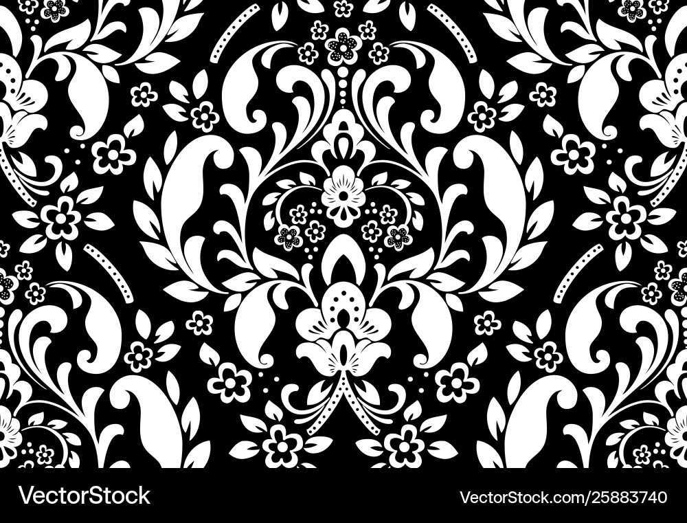 Damask seamless pattern element classical Damask seamless pattern element classical vector image