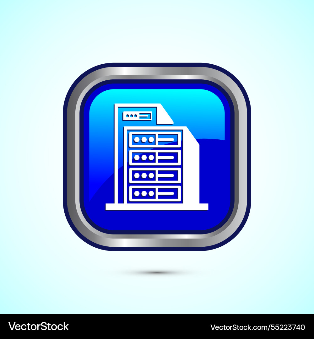 Data center icon design computer server Data center icon design computer server vector image