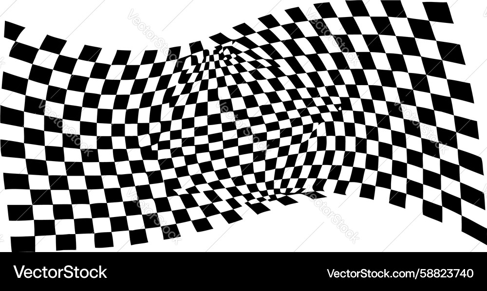 Distorted checkerboard pattern abstract visual Vector Image