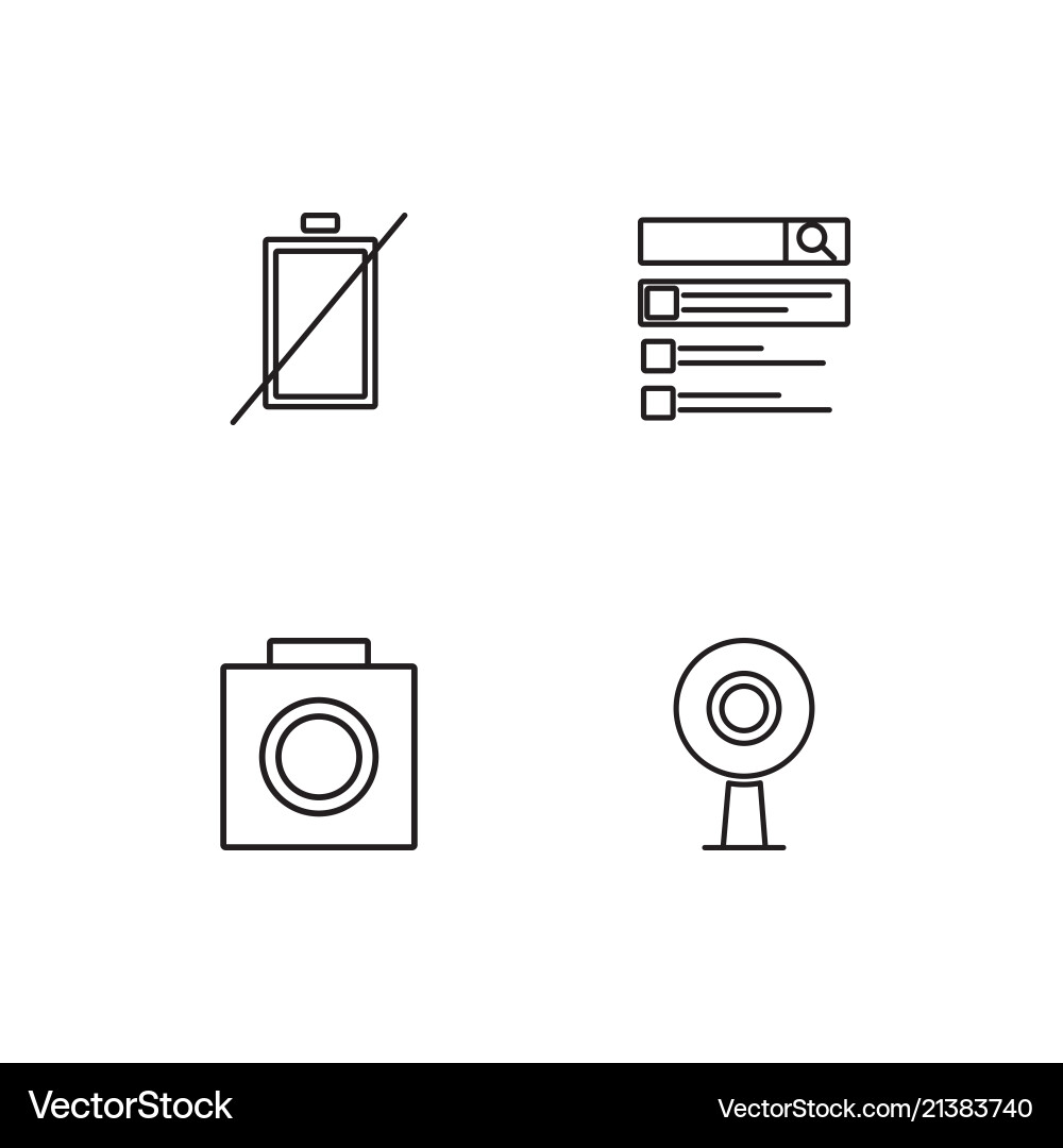 Electrical devices linear icons set simple vector image