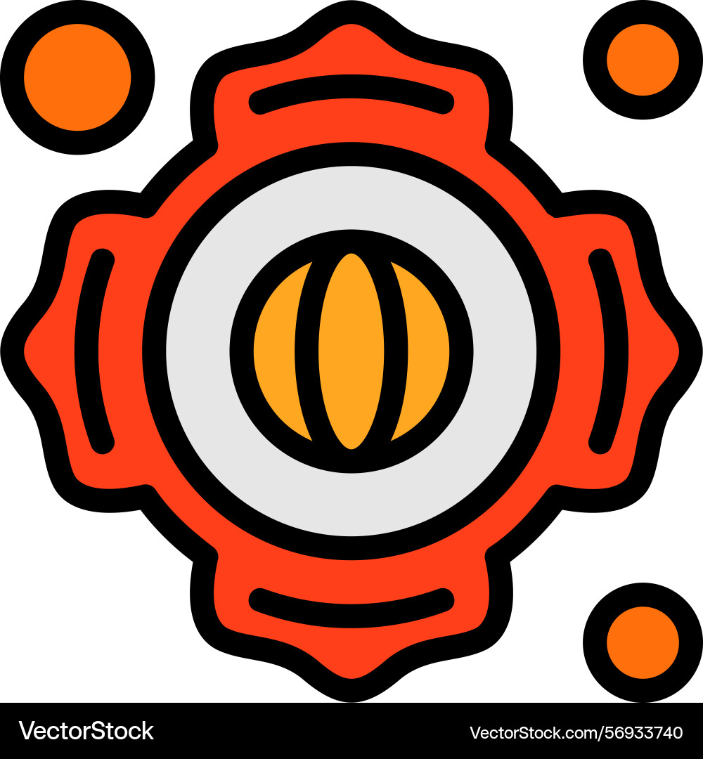 Firefighter patch line filled style icon design Vector Image