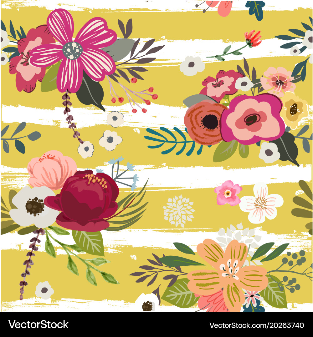 Floral Doodle Pattern Vector Image