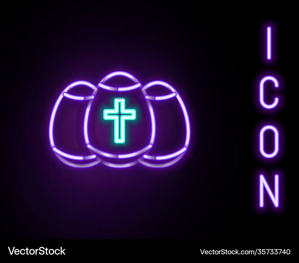 Glowing Neon Linie Osterei Ikone isoliert Glowing Neon Linie Osterei Ikone isoliert vektorbild
