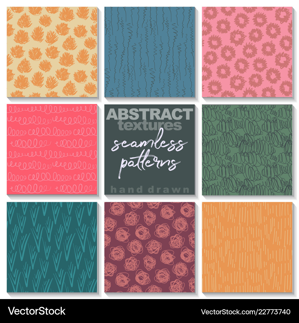 Hand Drawn Abstract Pattern Set vector image