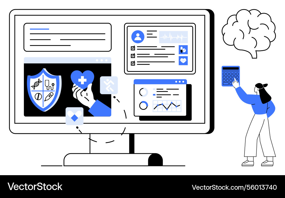 Healthcare application interface with user profile Vector Image