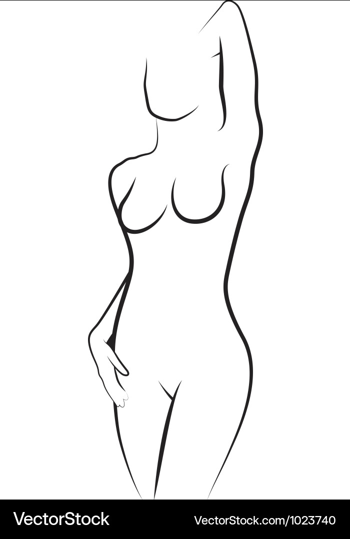 Nude Figure Sketch Vector Image