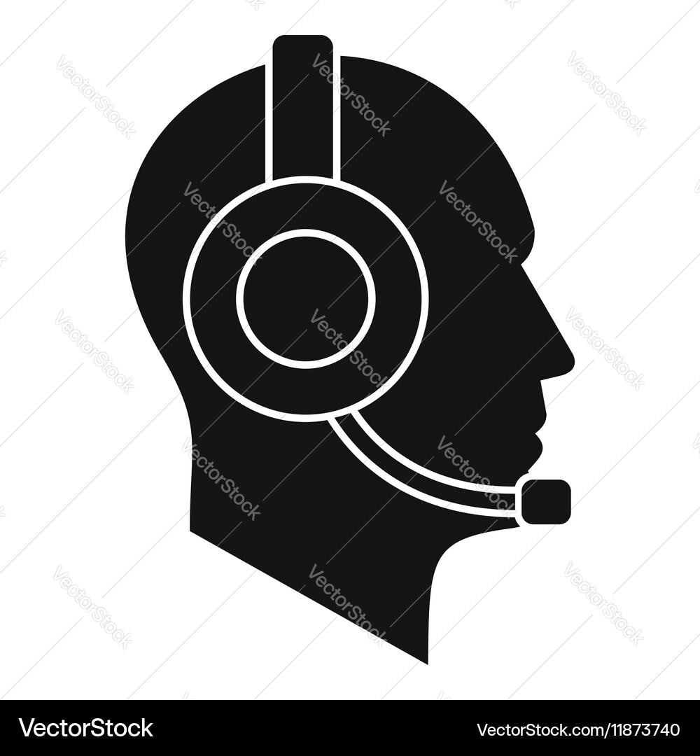 Operator in headset icon simple style Vector Image