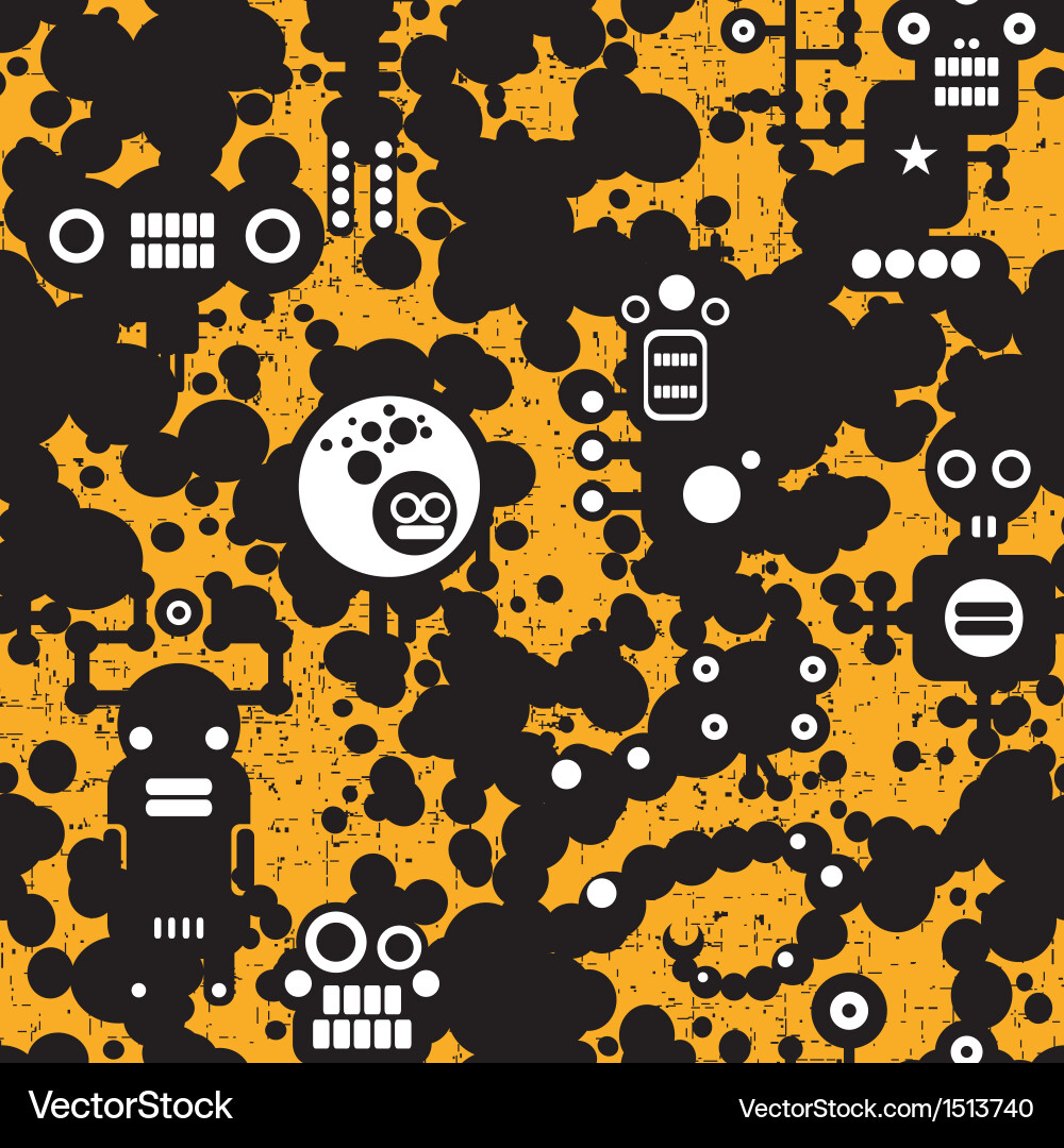 Seamless pattern with monsters vector image