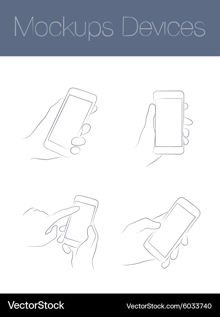 Set of simple mock-ups mobile devices vector image