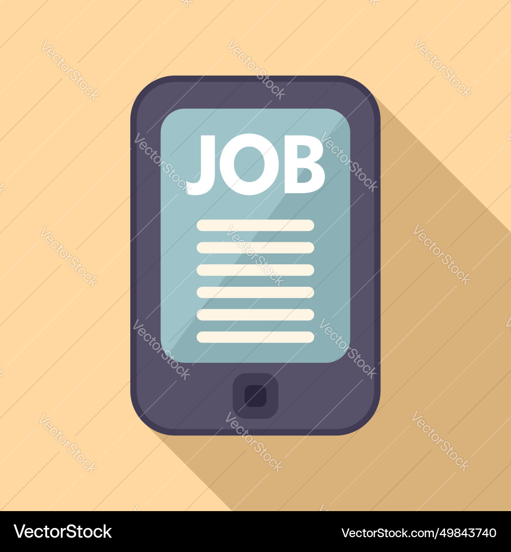 Tablet seek job icon flat career glass Tablet seek job icon flat career glass vector image