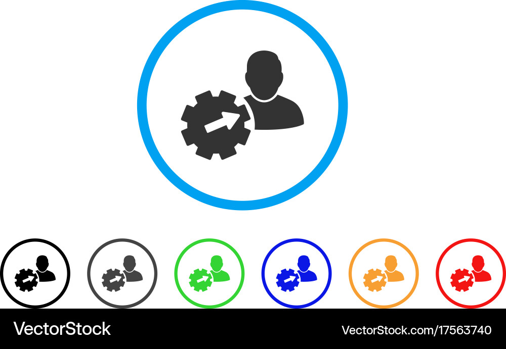 User integration api gear rounded icon vector image
