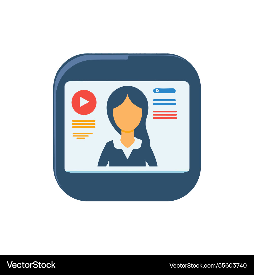 Video play button with viewer vector image
