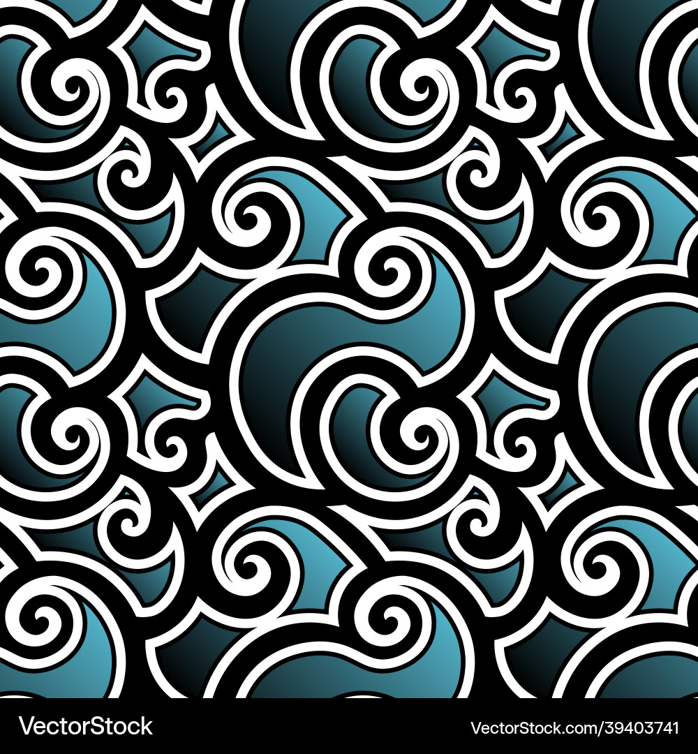 Abstract swirly pattern with ocean waves Vector Image