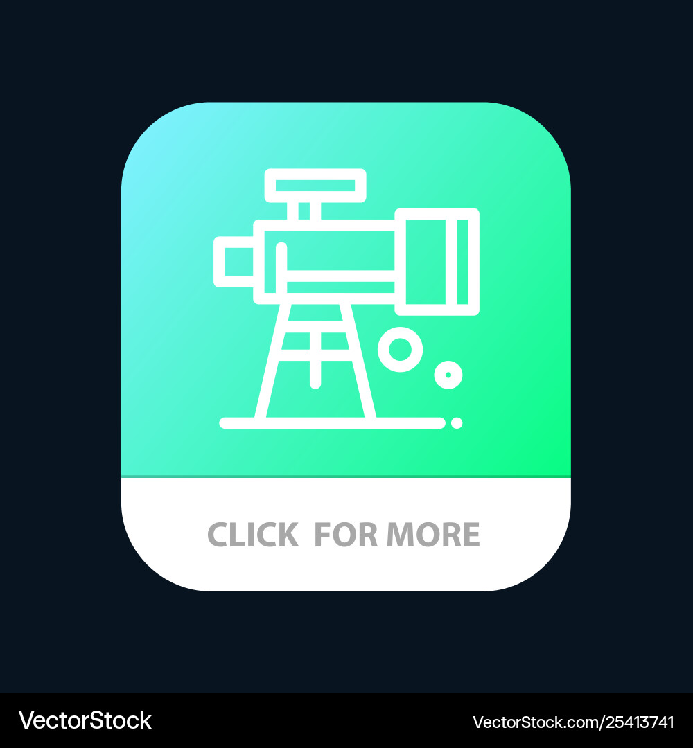Astronomy scope space telescope mobile app button Astronomy scope space telescope mobile app button vector image