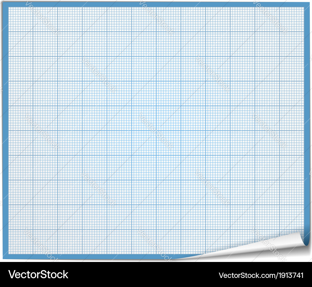 Blue Graph Paper with Curl vector image