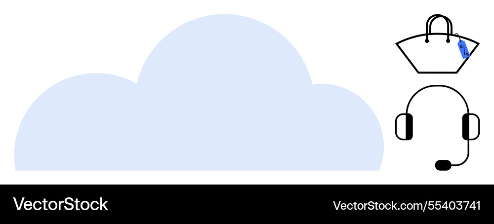 Cloud computing concept with shape shopping Cloud computing concept with shape shopping vector image