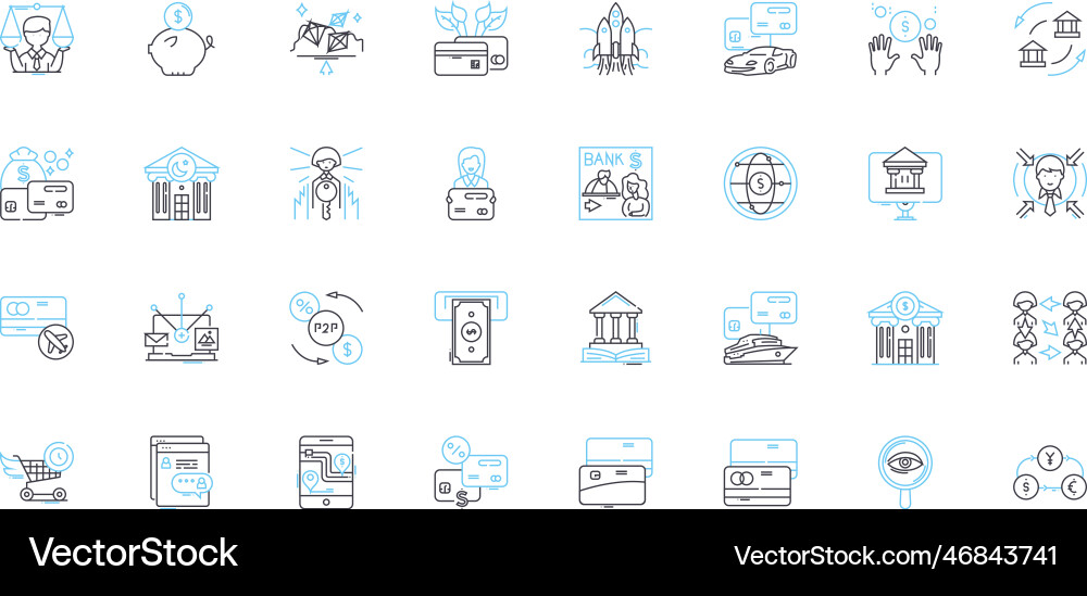 Corporate gains linear icons set profit revenue Corporate gains linear icons set profit revenue vector image