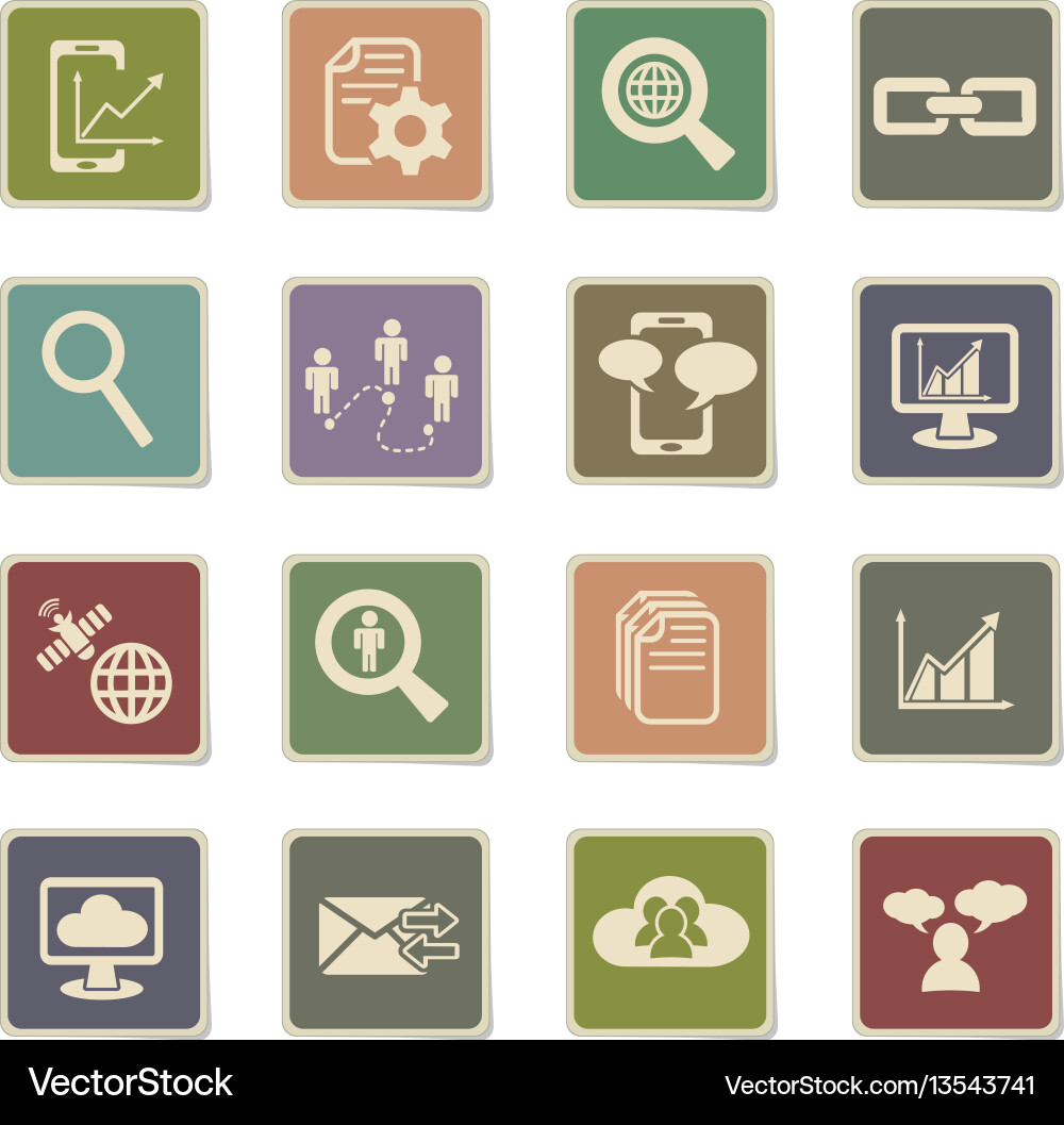 Data analytic and social network icon set Data analytic and social network icon set vector image