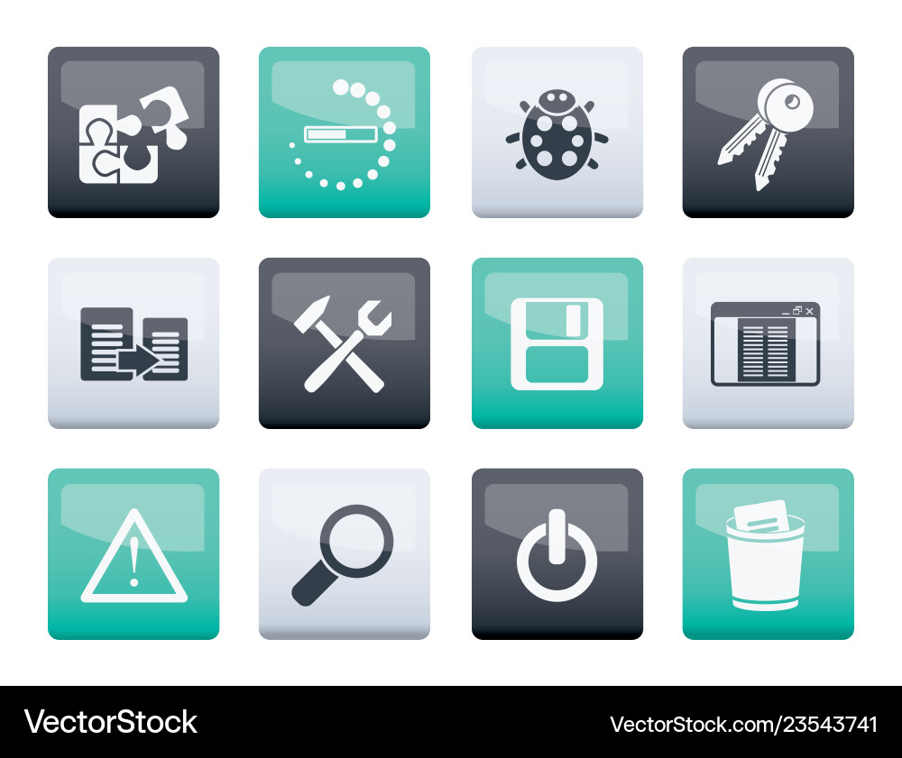 Developer programming and application icons Developer programming and application icons vector image