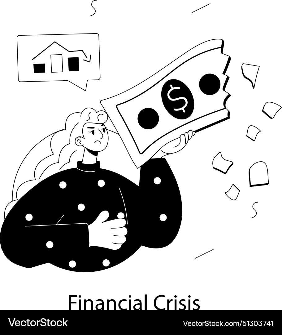 Financial crisis Royalty Free Vector Image VectorStock
