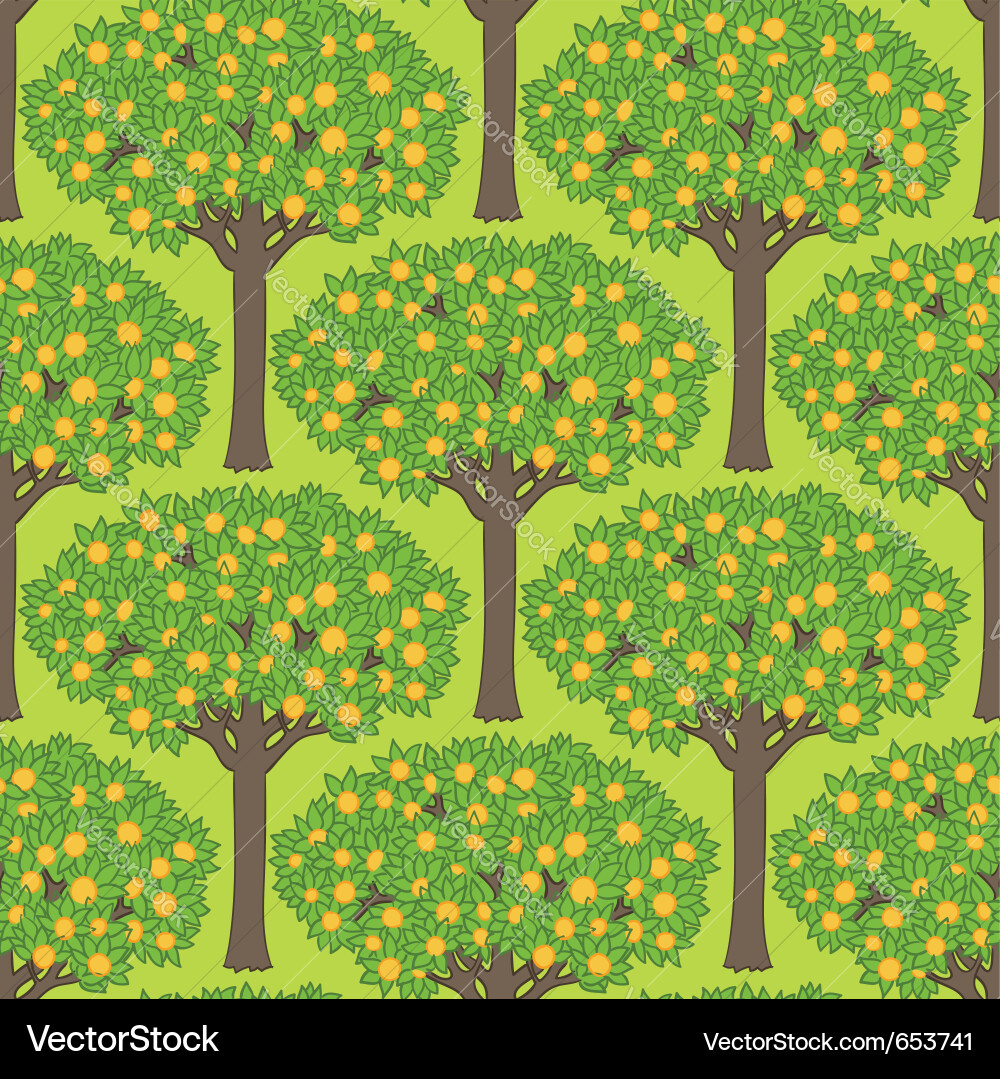 Forest Green Tree Pattern Vector Image