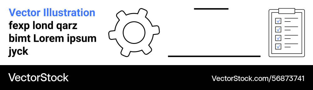 Gear and checklist icons representing workflow Vector Image