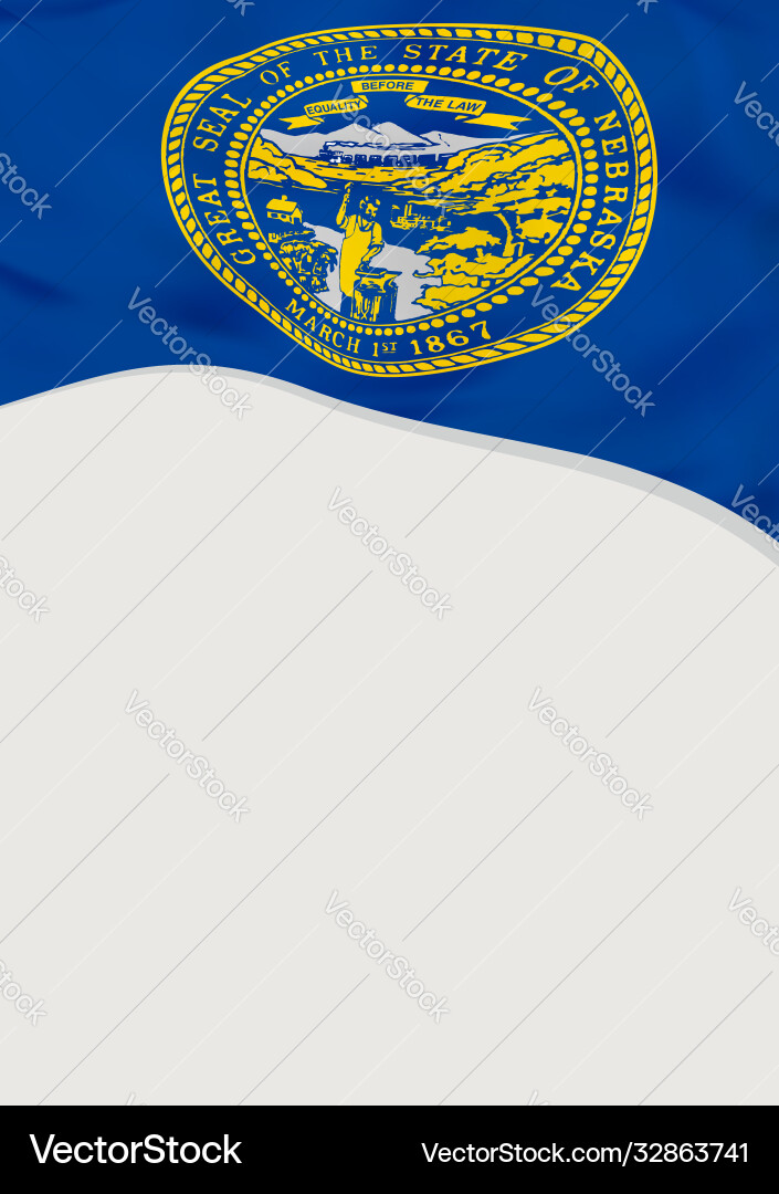 Leaflet design with flag nebraska us template Vector Image