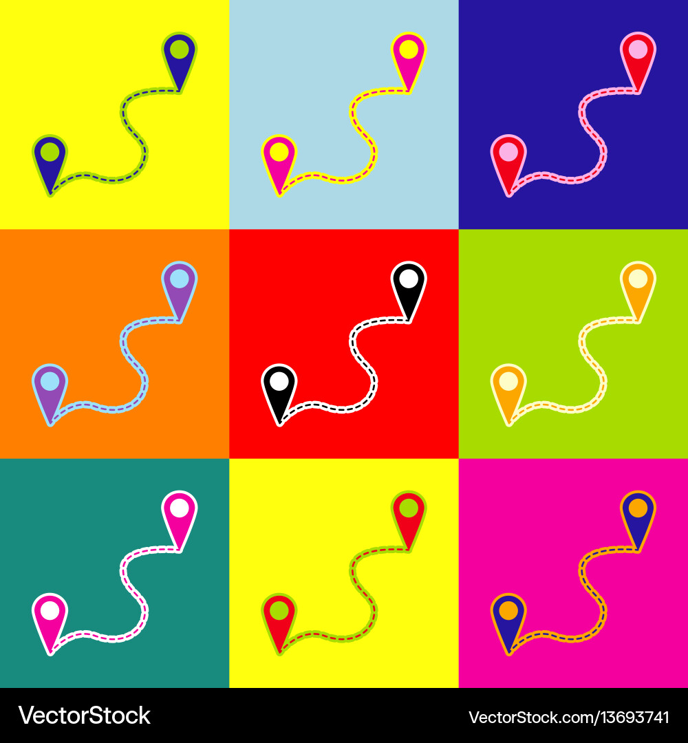 Location pin navigation map gps sign pop Vector Image