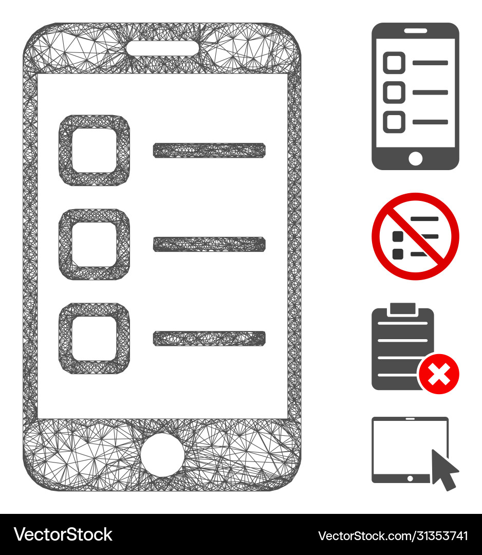 Mobile list web mesh Mobile list web mesh vector image