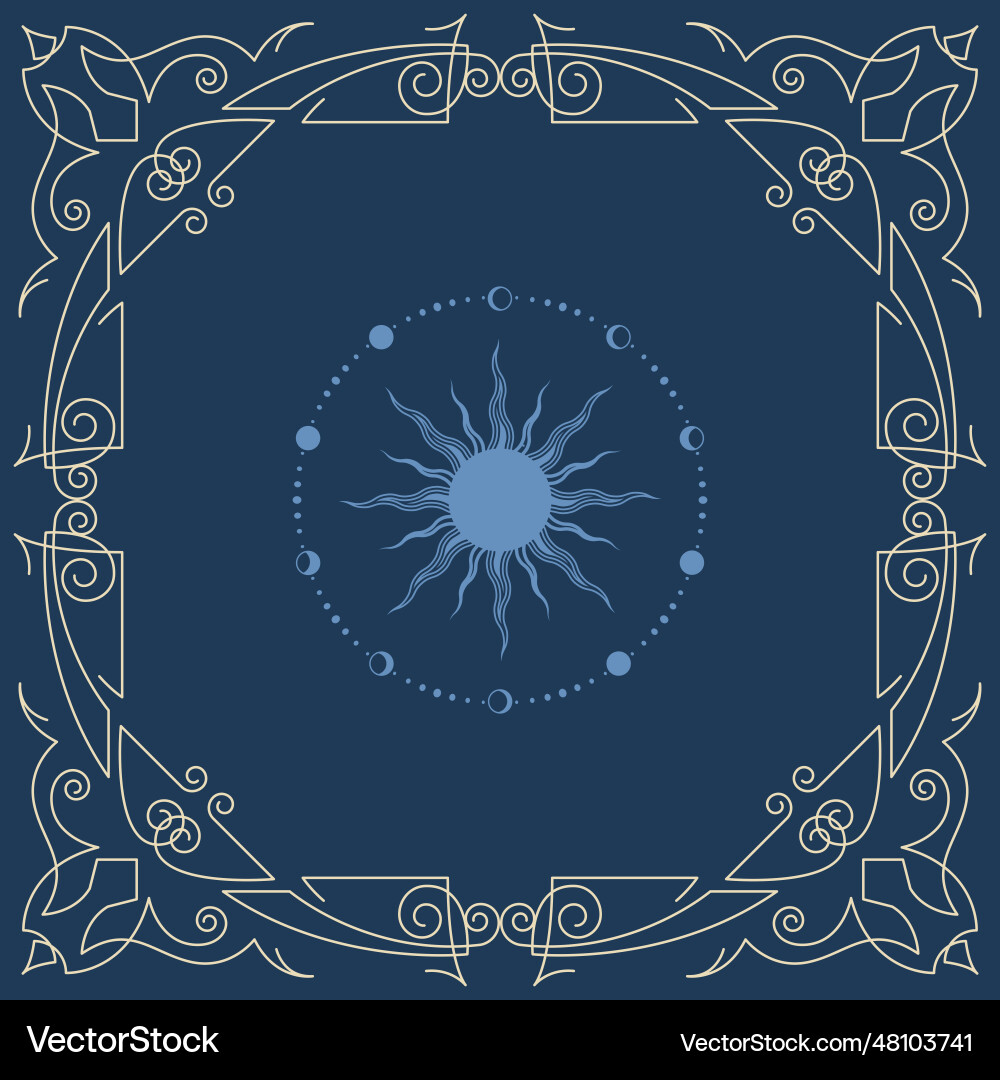 Ornamental frame with elegant pattern tarot style Ornamental frame with elegant pattern tarot style vector image