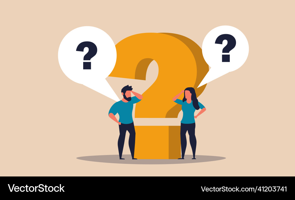 Question problem and answer solution idea Question problem and answer solution idea vector image