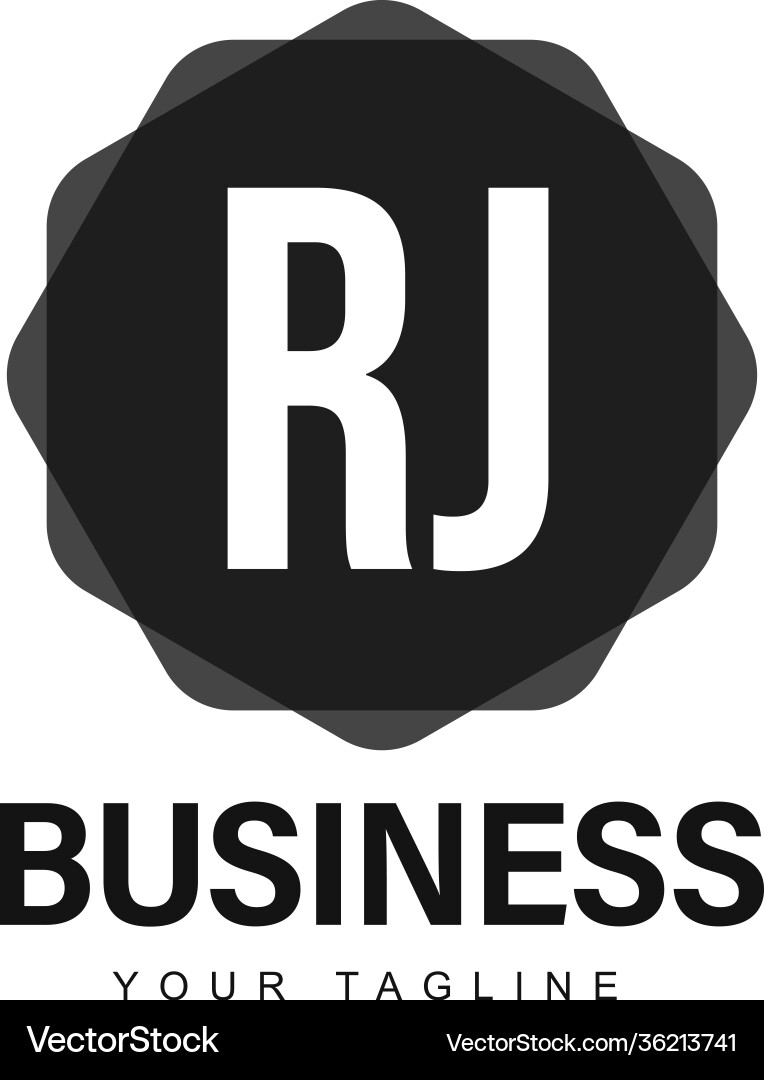 Rj initial a logo design with abstract style Rj initial a logo design with abstract style vector image