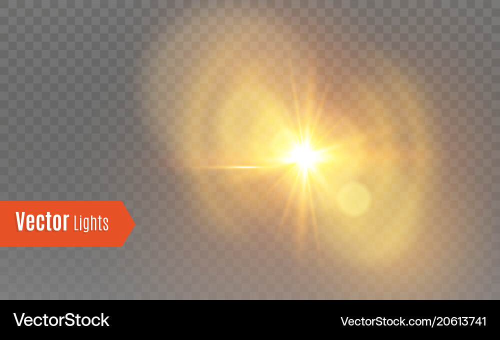 White glowing light explodes on a transparent Vector Image