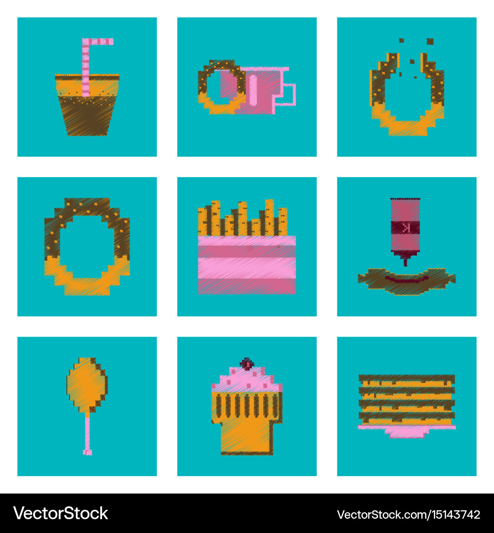 Assembly of flat shading style pixel icon fast Vector Image