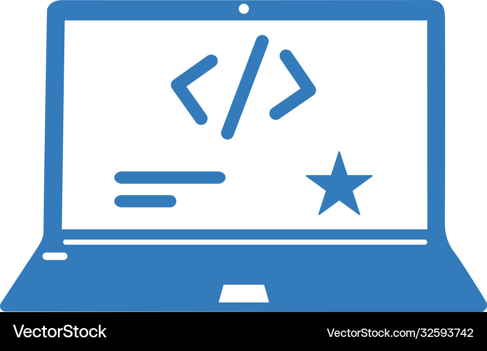 Coder benutzerdefinierte Codierung Symbol blau Farbe vektorbild