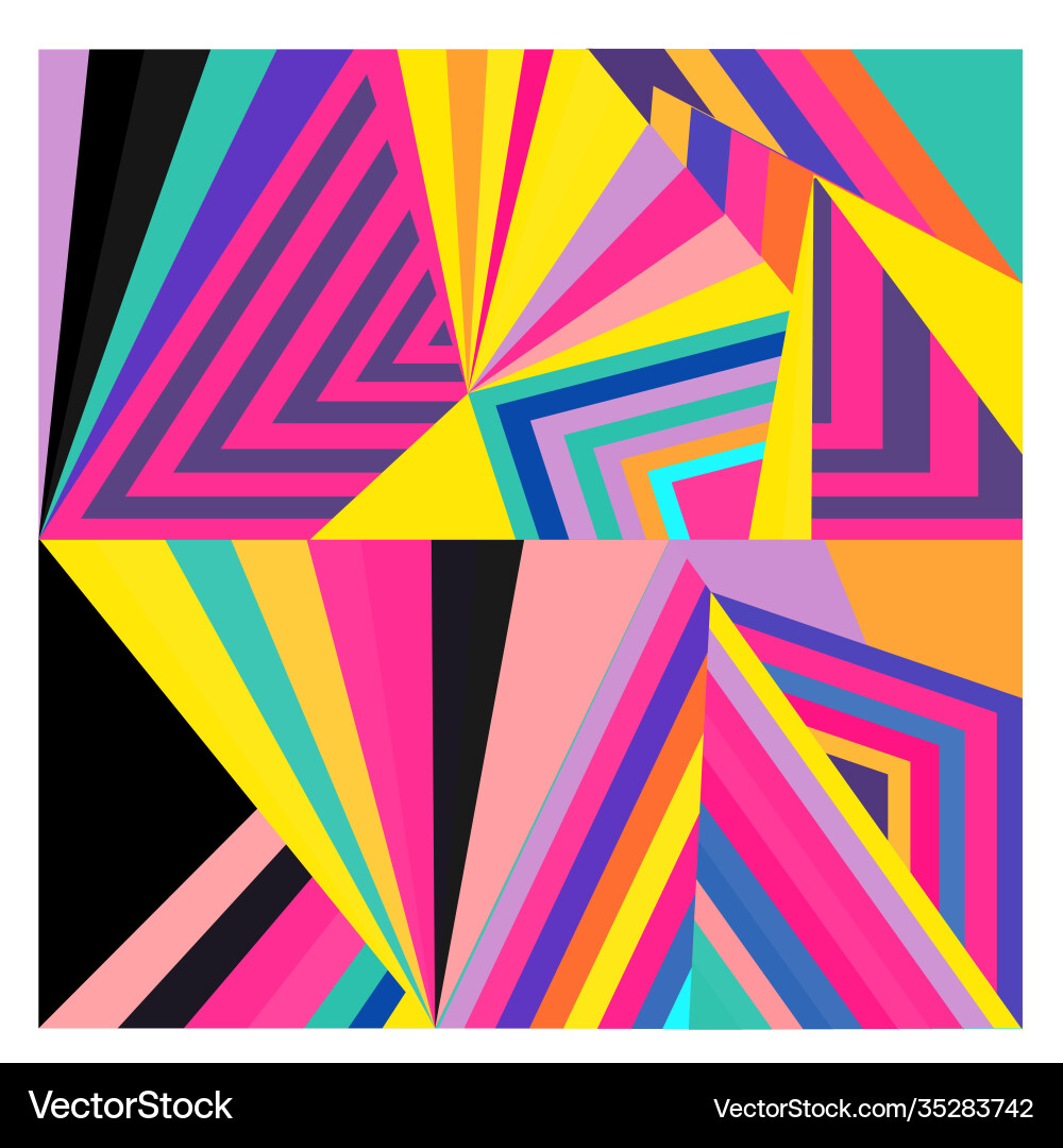Colorful geometric and curve background pattern Vector Image