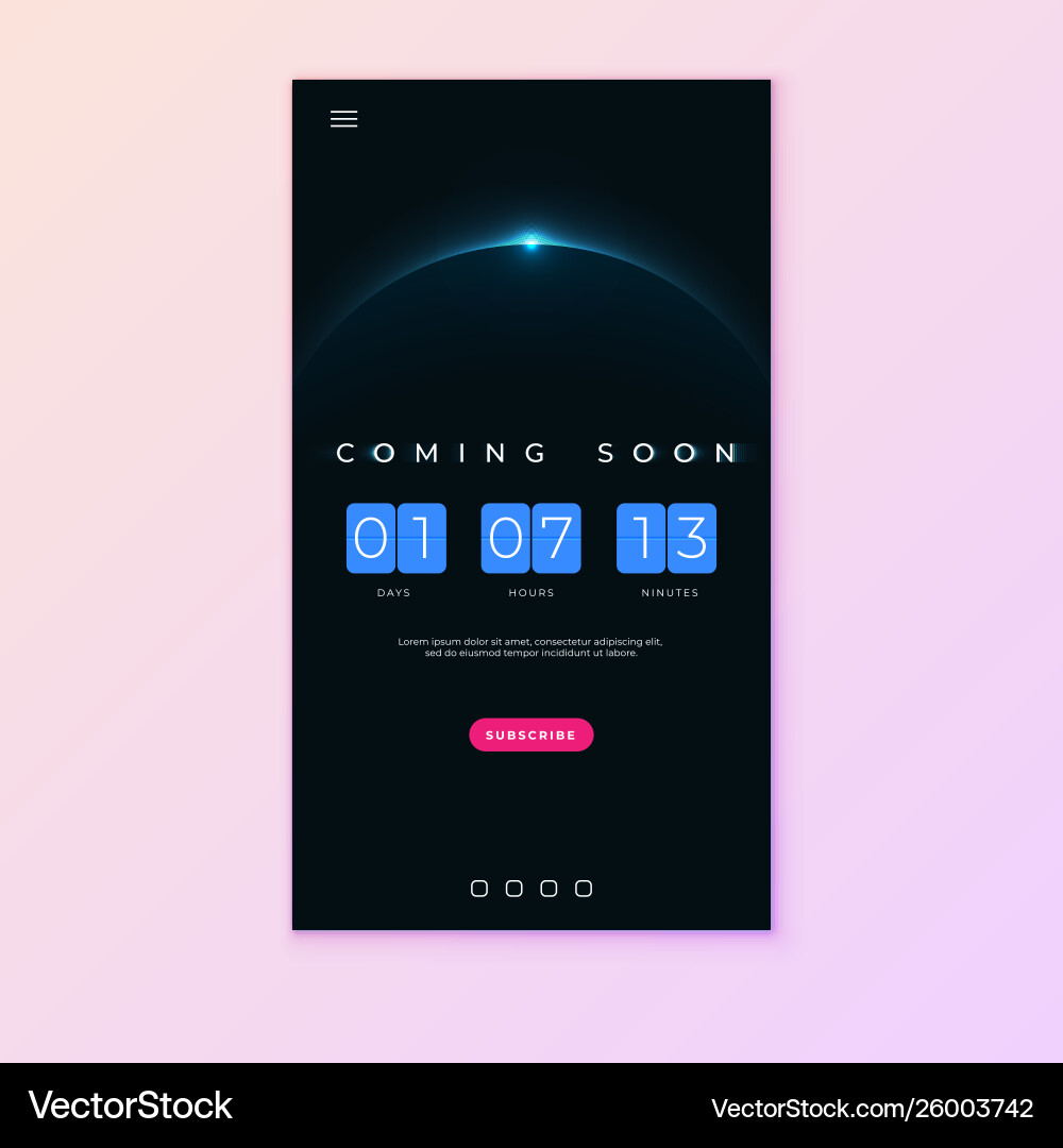 Coming soon flip countdown clock counter timer vector image