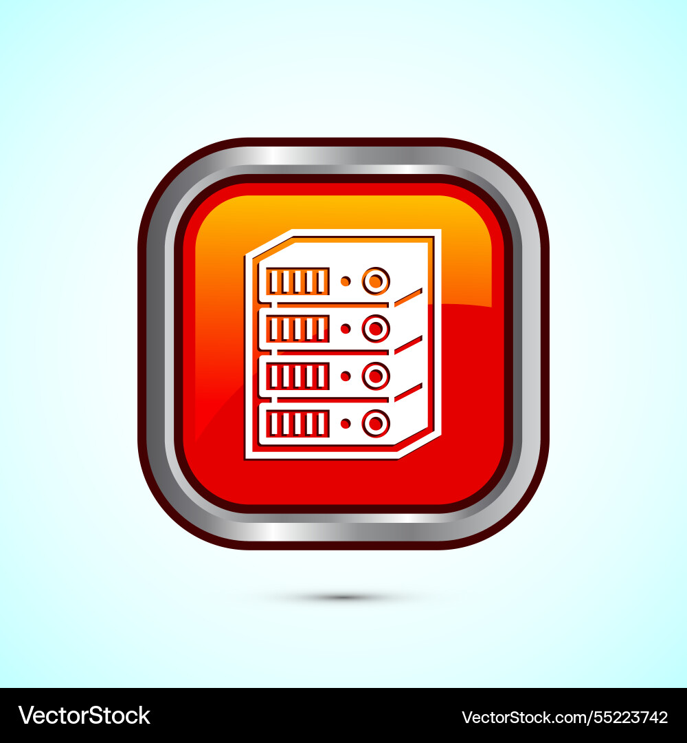 Data center icon design computer server Data center icon design computer server vector image