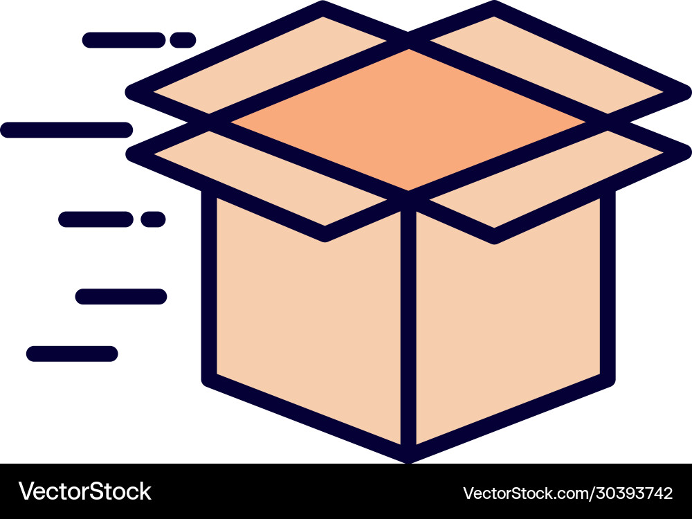 Delivery open box line and fill style icon Vector Image